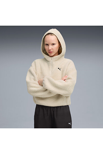 Puma WARDROBE ESS Polar FL Hoodie Krem Kadın Hoodie