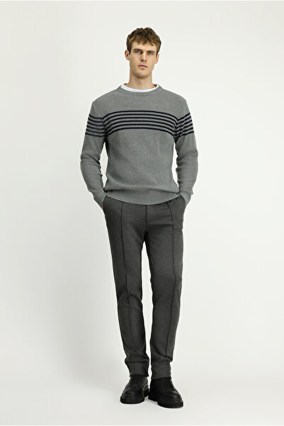 Kiğılı Regular Fit Crew Neck Striped Sweater