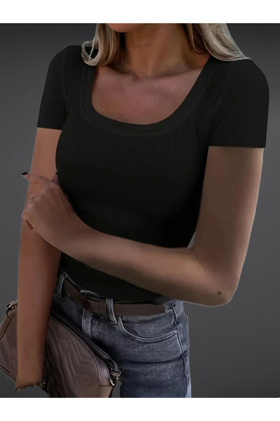 Wear Up Women's Short Sleeve Square Neck Basic Camisole Blouse