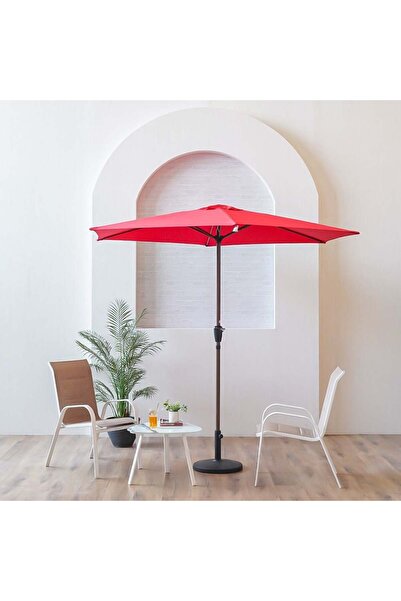 Danube Home Sunvilla 2.7M Outdoor Umbrella Without Base - Red Steel Frame, Durable Polyester Canopy