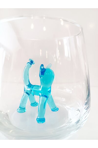 ADAMODART Blue Balloon Cat Glass Figured Water Cup