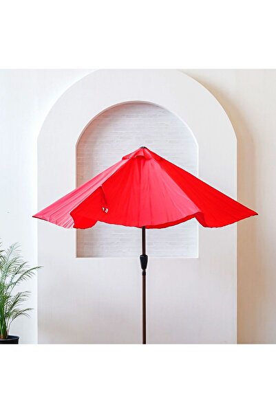 Danube Home Sunvilla 2.7M Outdoor Umbrella Without Base - Red Steel Frame, Durable Polyester Canopy