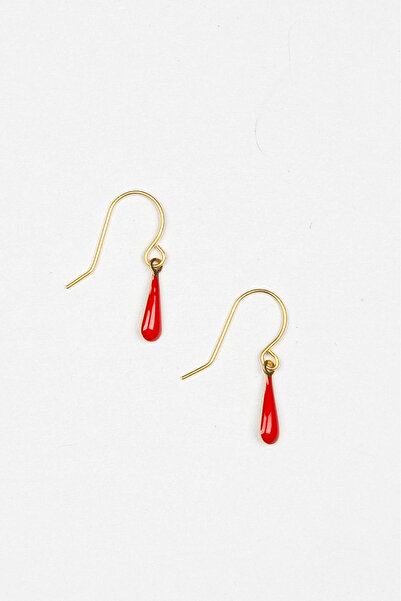 Lila Rosa Ethnic Authentic Red Earrings