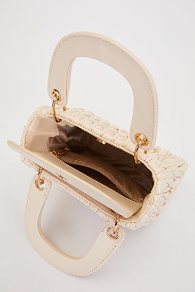 Levidor Cream Embossed Patterned Handbag