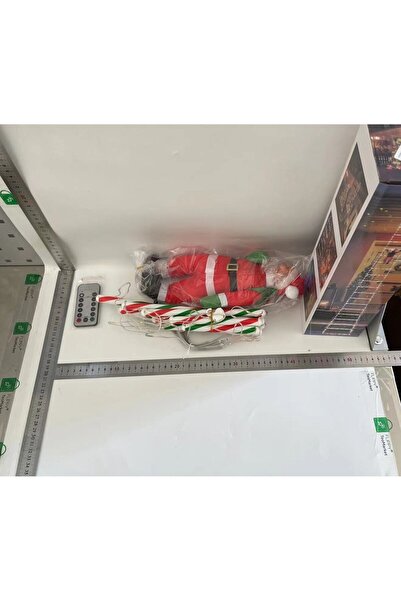 Bibilel Christmas LED Light Set, Warm Light, 1.5 m, 120 LEDs, 8 Modes, Santa on Ladder, Multicolor