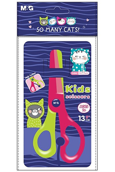 M&G So many cats scissors, 13cm plastic blades, various color combinations, OPP packaging