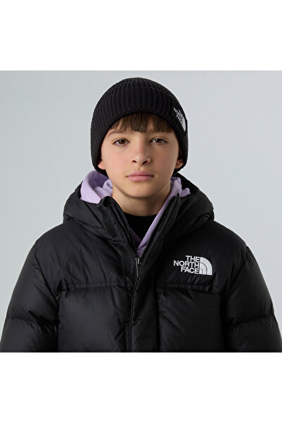 THE NORTH FACE Černá dětská čepice s logem a lemem