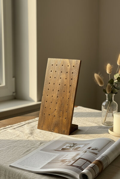 HOME ALL منظم أقراط خشبي، منظم مجوهرات