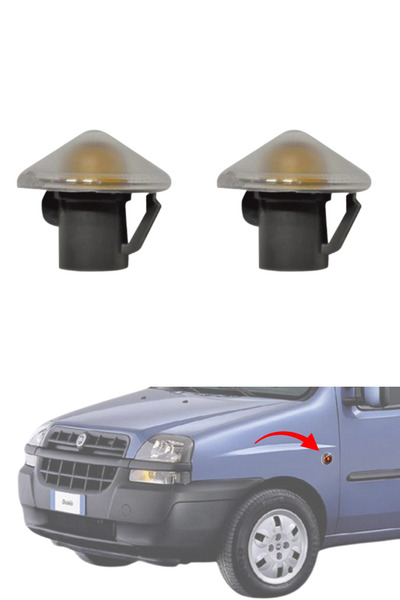 MEFAUTO Fiat Punto Doblo 1 - I Uyumlu Çamurluk Sinyali Sağ Sol 2 Adet