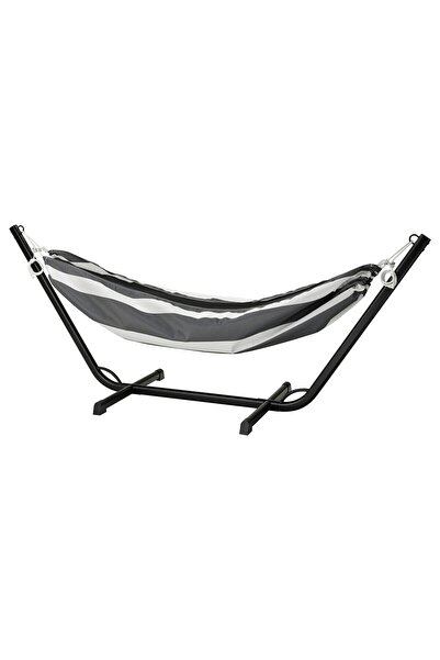 hobiurun Ayaklı hamak, siyah-antrasit beyaz, 308x100x123 cm