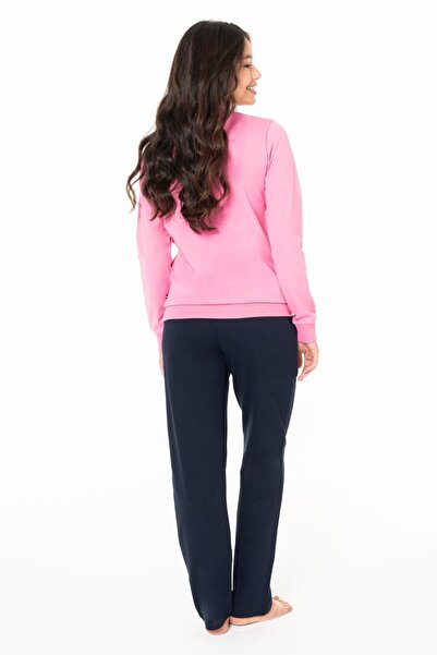 U.S. Polo Assn. Kadın Bisiklet Yaka Uzun Kollu Pijama Takımı S26123 RAHAT KUMAŞ CEPLİ