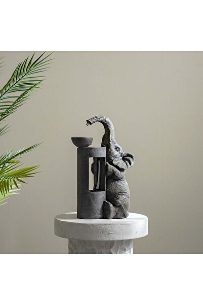 Danube Home نافورة خارجية أنيقة على شكل فيل - ديكور حديقة من البولي ريزين، 25...