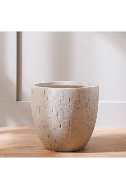 Danube Home وعاء من الطين الليفي بتصميم قطرات المطر - وعاء حديقة خارجي بيج 26...