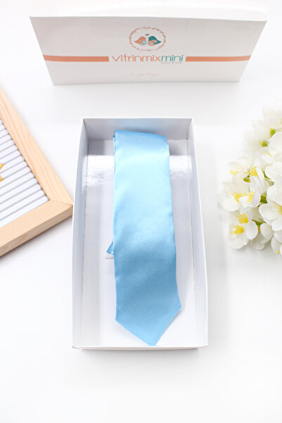 VİTRİNMİXMİNİ Baby Blue Adjustable Boy's Tie - Boxed