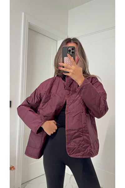 Solie Koyu Bordo Kapitone Ceket