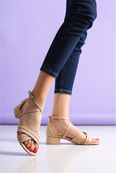 guijarro Sandale cu toc de zi cu zi pentru femei, cu bretele încrucișate, cul...