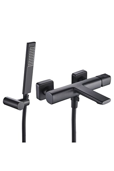 Other Baterie cadă LAVEO Tores neagră cu set de duș și montare pe perete