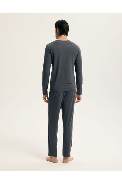 ESOTIQ HOMME Men's Classic Pajama Set Long Sleeve & Pants Cotton & Modal Comfy Housewear | Axiom