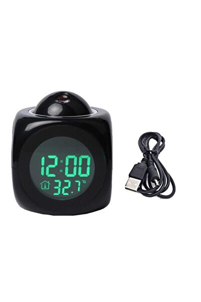 Gplus Cj2028 Projektörlü Termometreli Alarmlı İngilizce Konuşan Dekoratif Işıklı Masa Saati