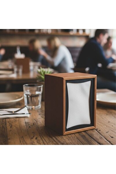DAMMERUN Ahşap Görünümlü Masaüstü Peçetelik – Şık ve Pratik Peçete Tutucu