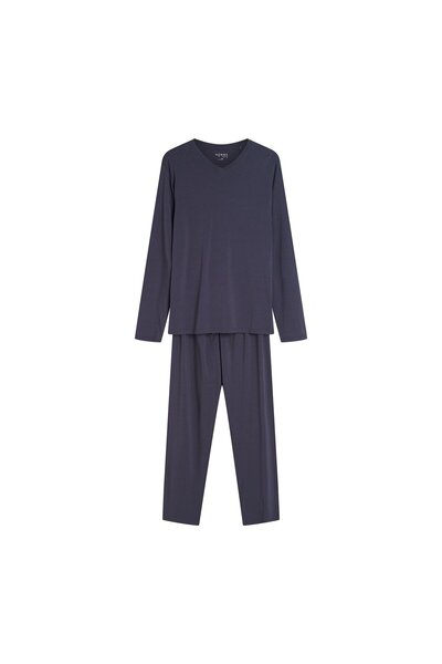 ESOTIQ HOMME Men's Classic Pajama Set Long Sleeve & Pants Cotton & Modal Comfy Housewear | Axiom