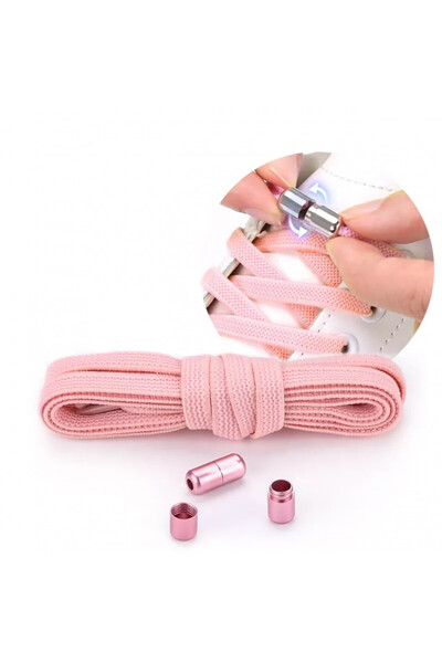 QuTek Elastic laces with NO TOUCH system and colored Metal Capsule for children and adults