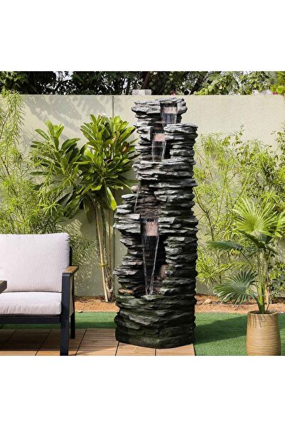 Danube Home نافورة الراين الخارجية - نافورة مياه أنيقة للحديقة بمقاس 67×51×19...