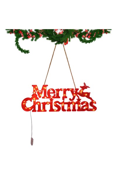 Flippy Christmas LED 3D 'Merry Christmas' Lights, Warm White, 27.5×10.5×1.4 cm, Red