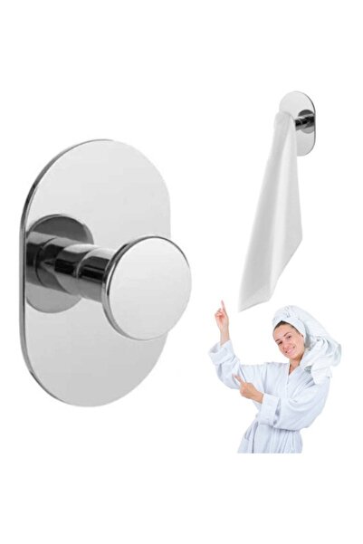 Other Suport prosop baie cu cârlig, autoadeziv, cu perete simplu, cromat