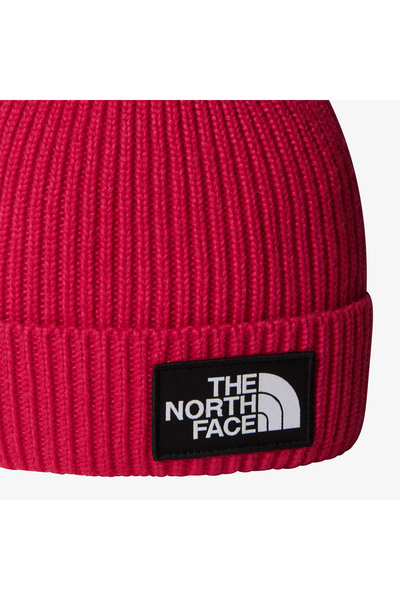 THE NORTH FACE Dětská červená čepice s logem a lemem