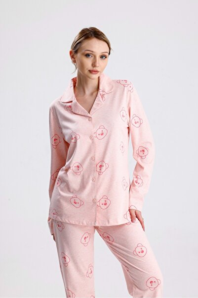 Yeni İnci AYICIK DESEN PAMUK KADIN PİJAMA TAKIM