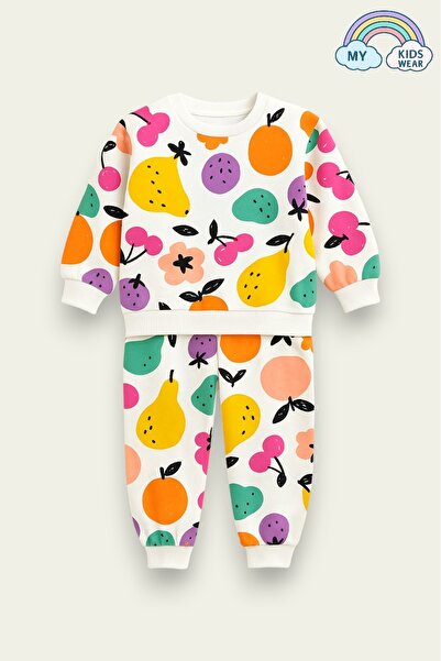 My Kids Wear Дитячий садок - Шовковий комплект з кольоровим фруктовим візерунком, 2-8 років