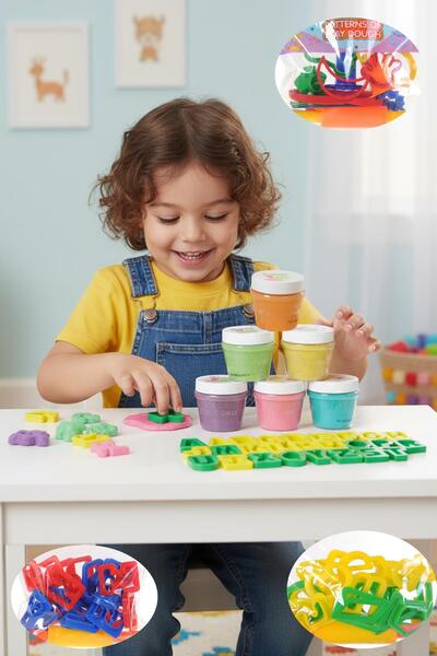 hak-iş oyuncak مجموعة عجينة اللعب الطبيعية وقوالب العجين في 6 ألوان (عبوة واحدة)