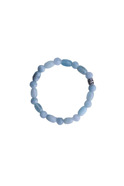Zeynep Büyükbay Silver Spacer Stone Aquamarine Bracelet