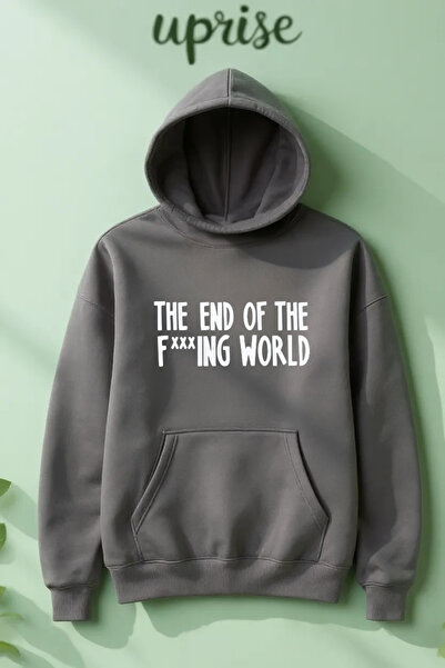 Vordevia Hanorac supradimensionat din bumbac cu imprimeu The End Of The World...