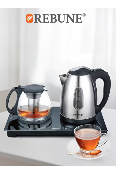 rebune Enjoy The Perfect Cup Of Tea With The Complete Tea Set 1.8 L 1500 W RE-1-139 Silver