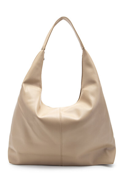 minebag Casual Milan Plain Women's Shoulder Bag Beige