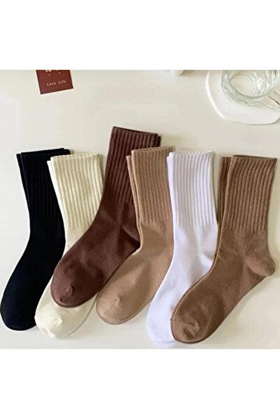 H&N 6 Çift Ekonomik Paket Kadın Kolej Tenis Çorap