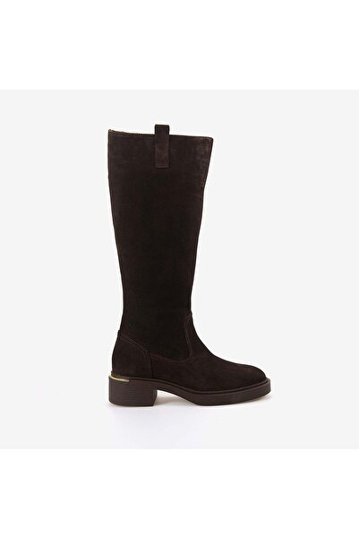 Rouge Hakiki Deri Kadın Kahverengi Süet Çizme 51426