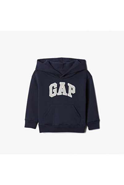 GAP V-Logo Bebek Lacivert Kapüşonlu Sweatshirt