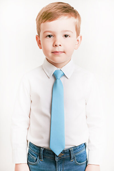 VİTRİNMİXMİNİ Baby Blue Adjustable Boy's Tie - Boxed