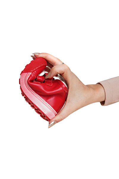 PJ Shoes Leather boots for girls with Seby heel red