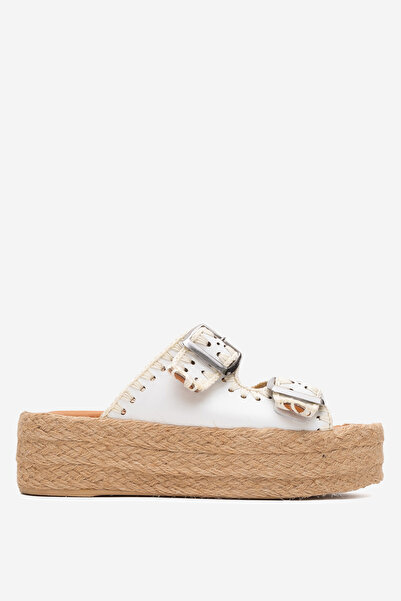 Dericlub شبشب نسائي من الجلد الطبيعي بنعل سميك وشريطين مزدوجين ZY 8090