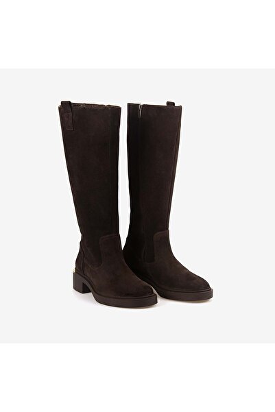 Rouge Hakiki Deri Kadın Kahverengi Süet Çizme 51426