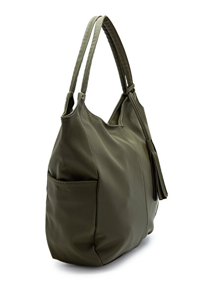 minebag Tassel Charm Detailed Parachute Fabric Eric Shoulder Bag Khaki