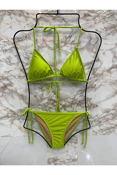 VAJESTO Women's Lycra Side Tie Halter Neck Stylish Drawstring Triangle Bikini...