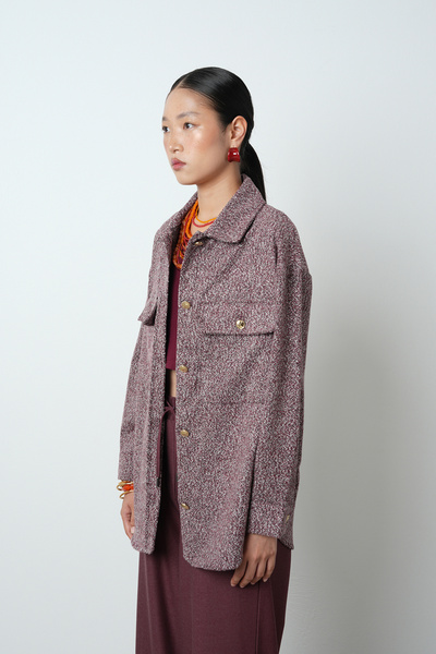 Orfeo Negro Women's Double Pocketed Winter Jacket with Gold Buttons