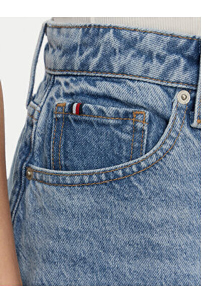 Tommy Hilfiger Fustă din denim pentru femei WW0WW44392 Albastră