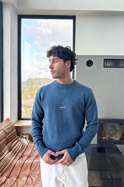 Flaw Wear Pulover brodat Silence Indigo