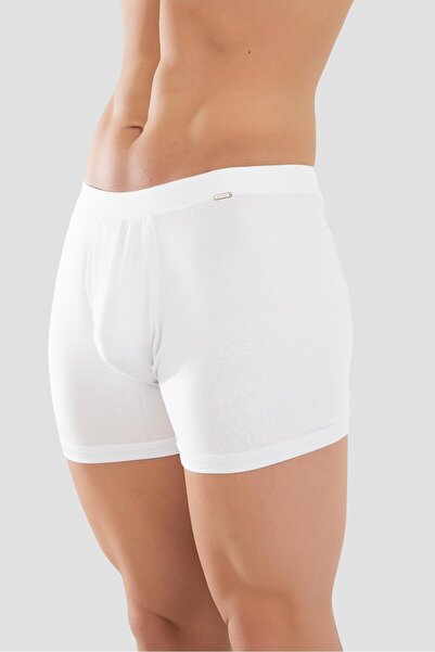 BAYKAR Men's Micro Modal Elastane Basic Boxer 1402 White